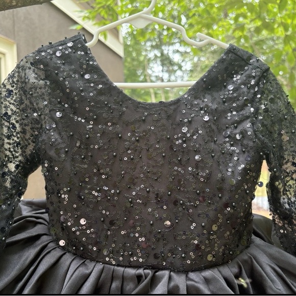 Black toddler formal tutu dress with sequins. - Picture 2 of 6